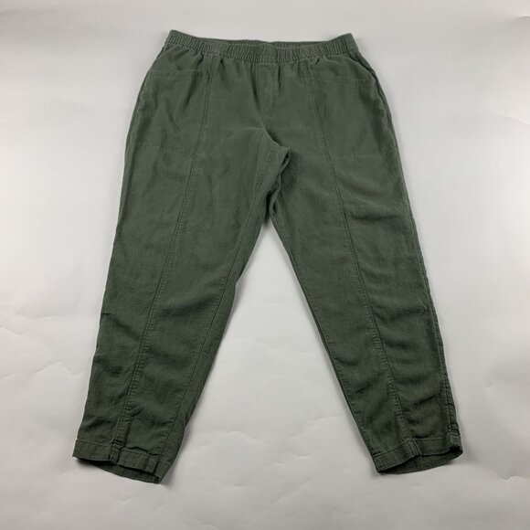 Old Navy Arugula Linen Blend High Rise Straight Taper Ankle Pant L - Picture 1 of 7